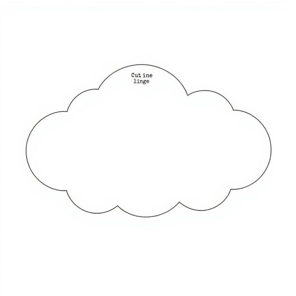 Kartka w kształcie chmurki — szablon do wycięcia