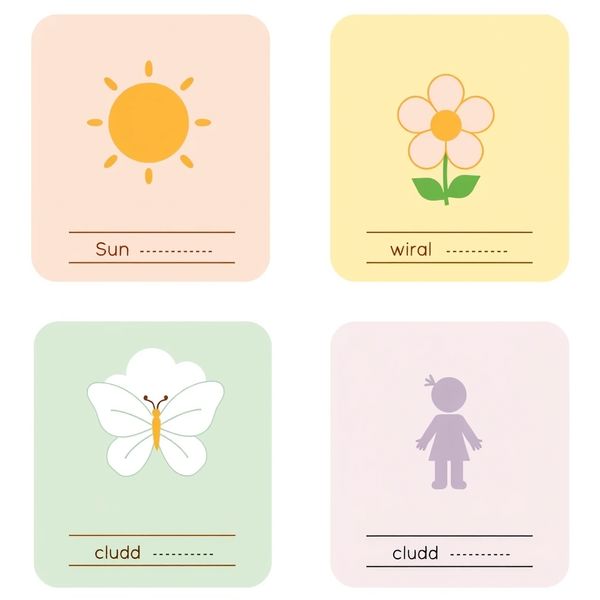 Karteczki z rolami — Słońce, Wiatr, Kwiat, Motylek, Chmurka, Dziecko