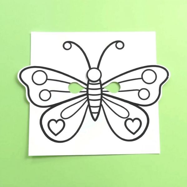 Maska motylka — szablon do wycięcia i pokolorowania