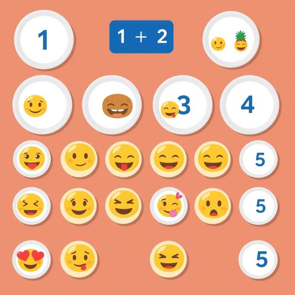 Talerzyki z emoji — stacja Dopasuj i policz