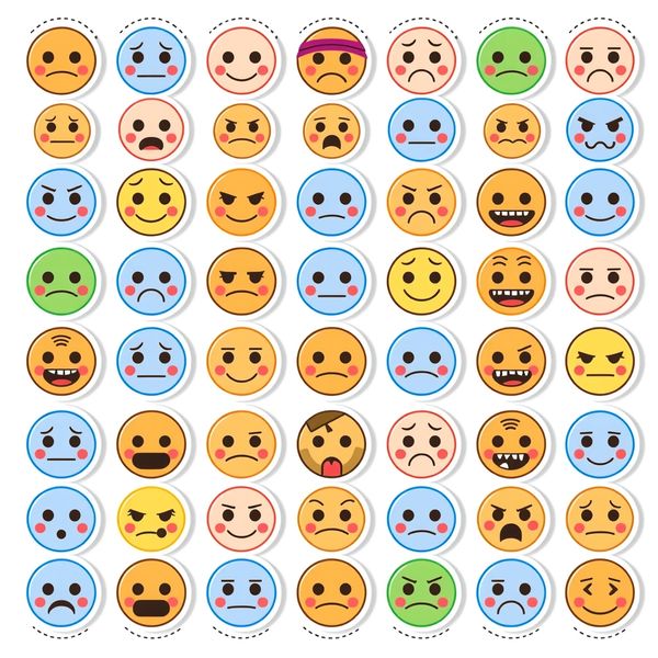 Arkusz naklejek / żetony emoji