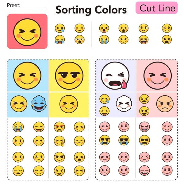 Karty do sortowania według emocji/koloru