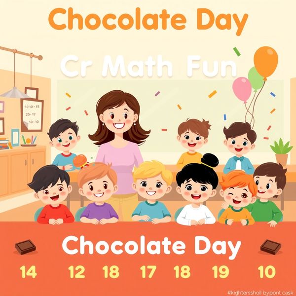 Plakat: Dzień Czekolady — matematyczne zabawy