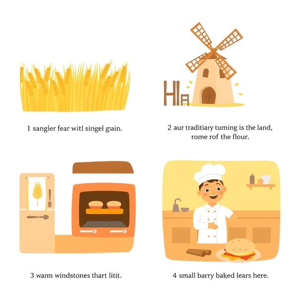 Schemat etapów: pole → młyn → piekarnia → stół