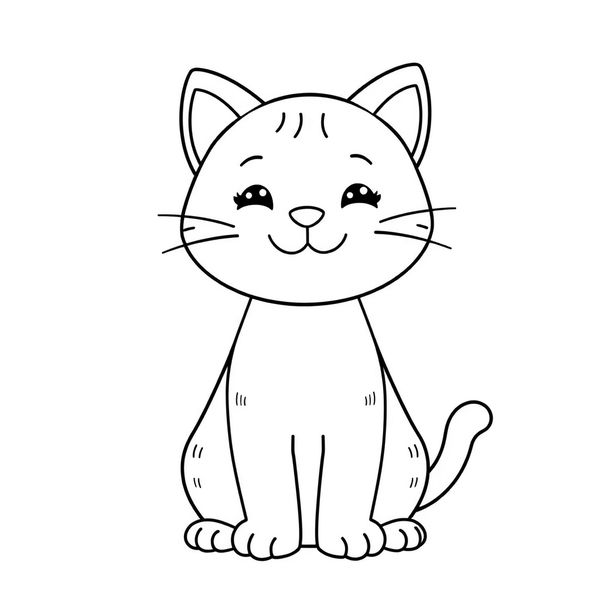 Kolorowanka: Prosty kotek do kolorowania