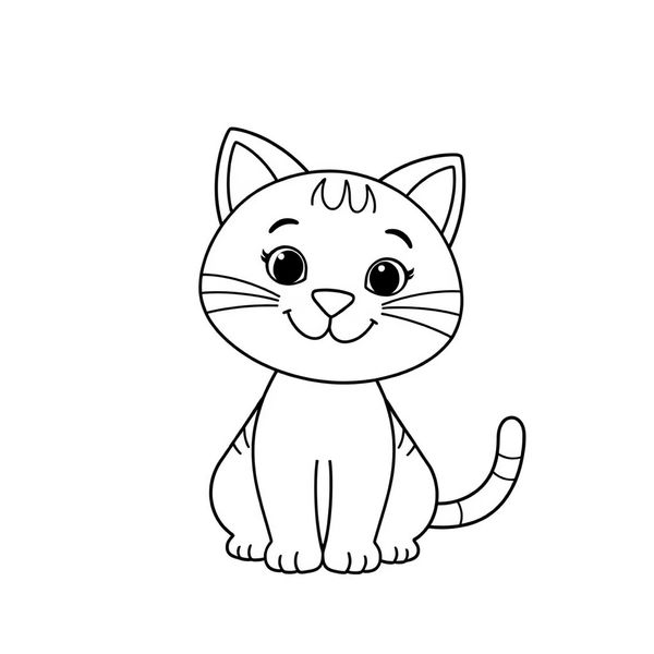 Kolorowanka: Prosty kotek do kolorowania