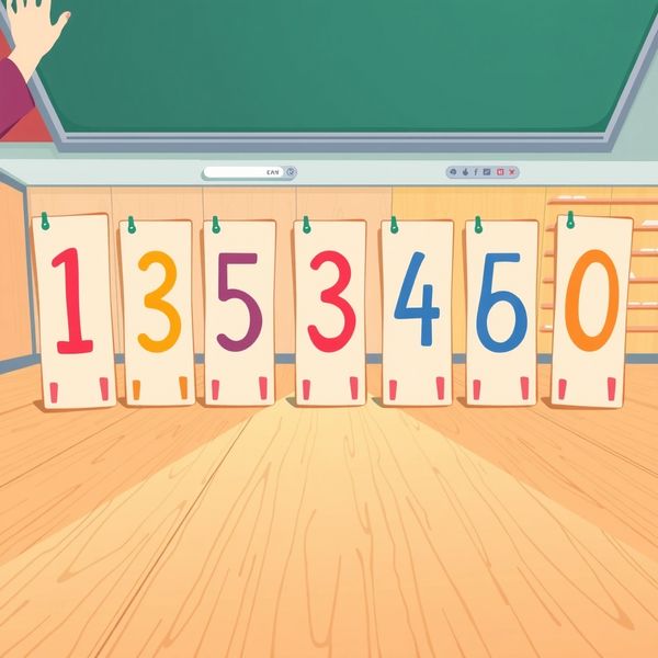 Zakładkowy tor liczbowy — elementy na podłogę