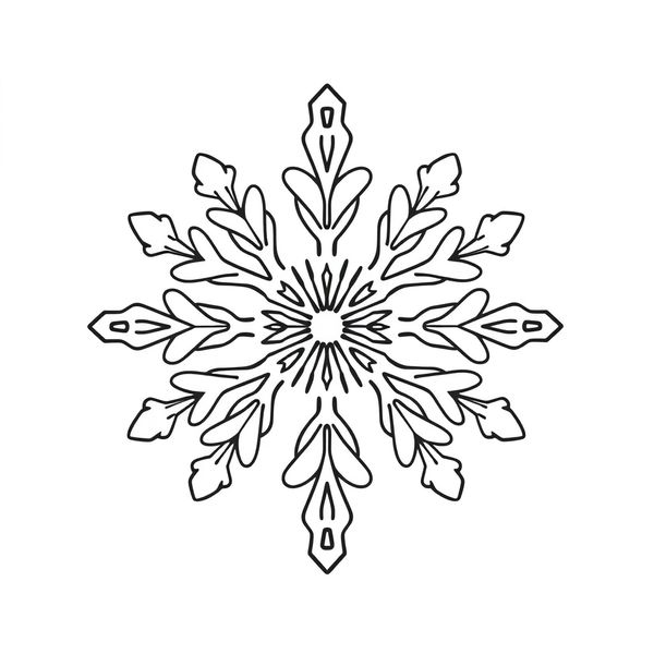 Kolorowanka: prosty płatek śniegu