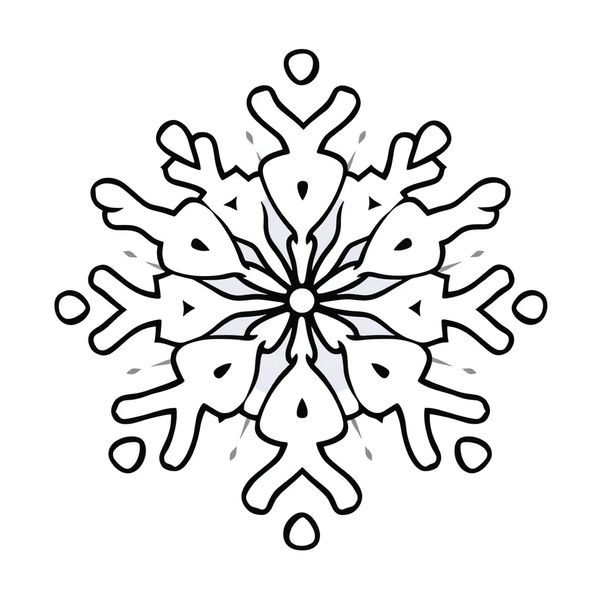 Kolorowanka: prosty płatek śniegu