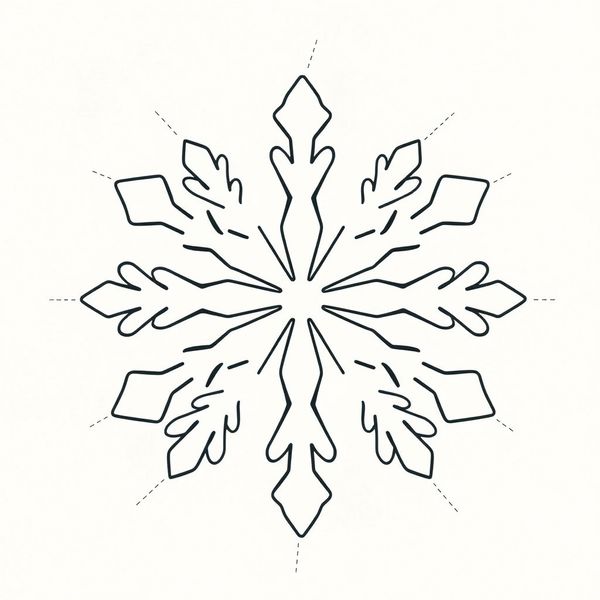 Szablon płatka śniegu do wycinania