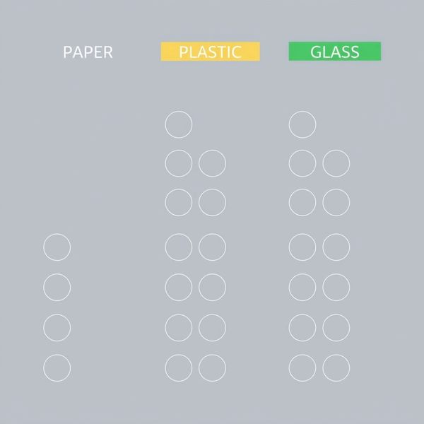 Flipchart / prosty wykres słowny (kolumny dla papier/plastik/szkło)