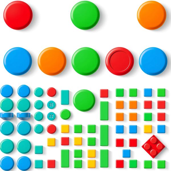 Kolorowe nakrętki / guziki / klocki do układania wzorów