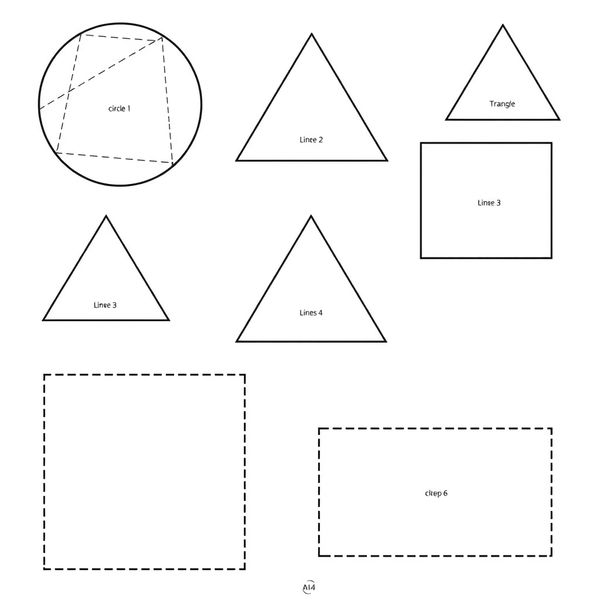 Szablony drewnianych/papierowych figur geometrycznych