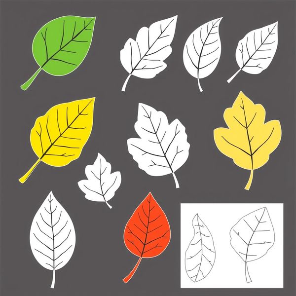 Szablony papierowych liści (różne rozmiary)