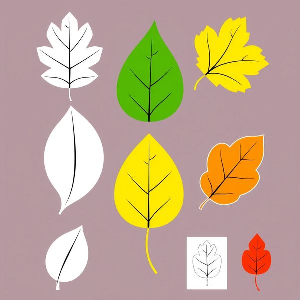 Szablony papierowych liści (różne rozmiary)