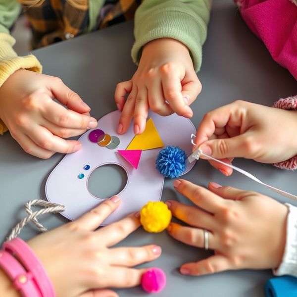 Detale pracy — ręce dekorujące