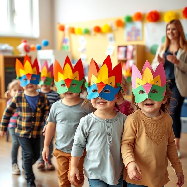 Dzieci w maskach — parada