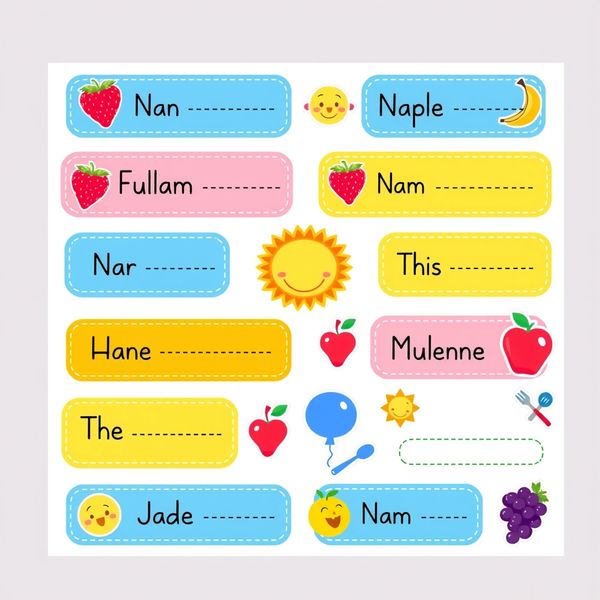 Szablony: Etykietki na talerzyki i podpisy