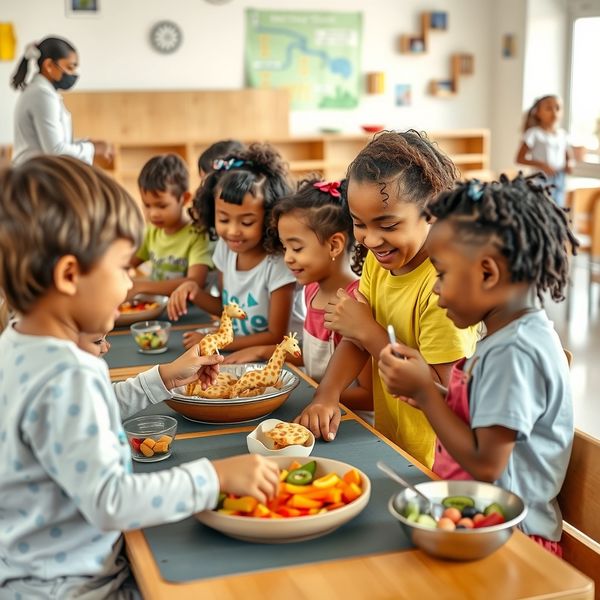 Zdjęcie z zajęć — dzieci przygotowują przekąski