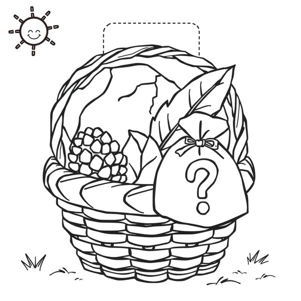 Kolorowanka — koszyk z rzeczami
