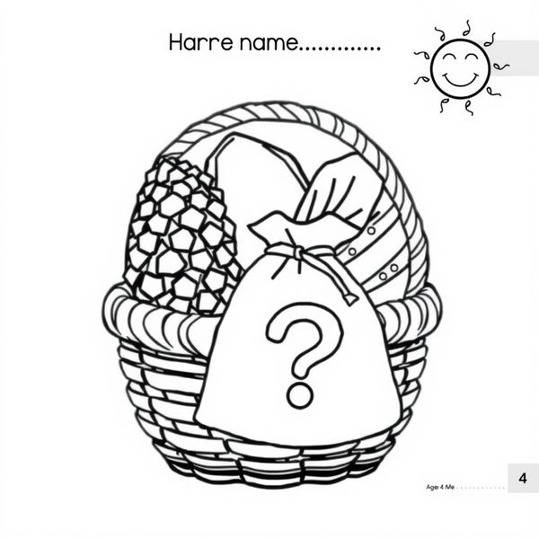 Kolorowanka — koszyk z rzeczami