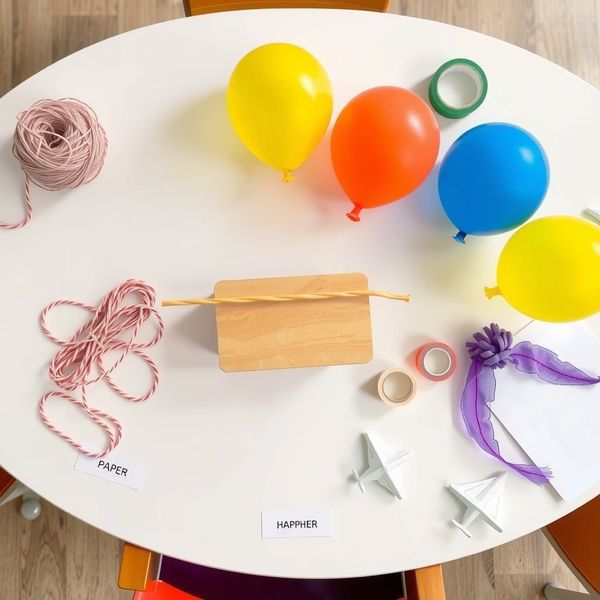 Zdjęcie referencyjne — Stół z materiałami przygotowanymi do zajęć