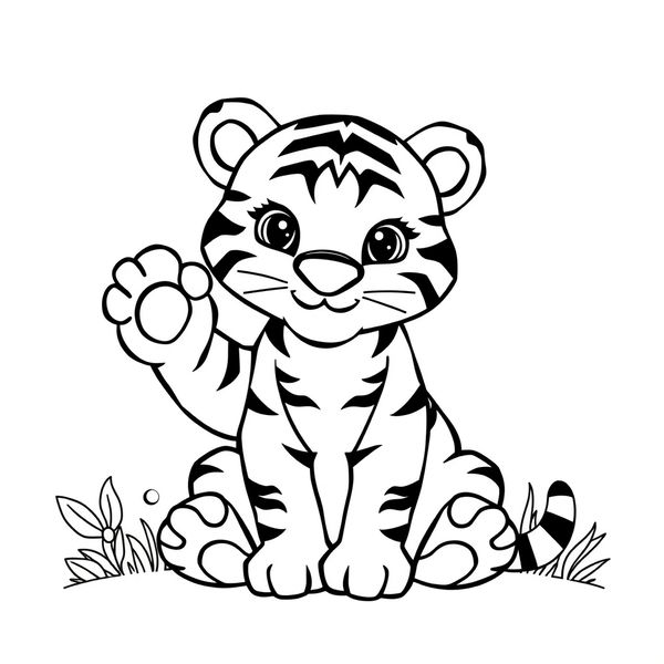 Kolorowanka — Tygrys do kolorowania