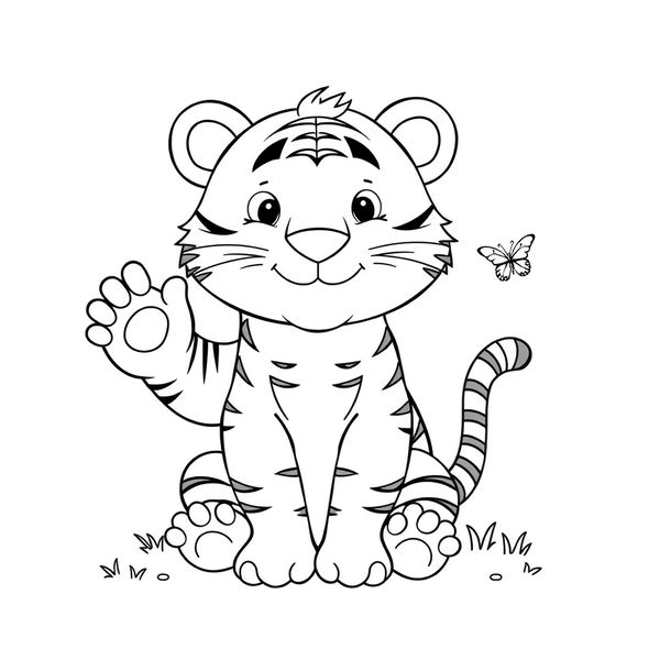 Kolorowanka — Tygrys do kolorowania