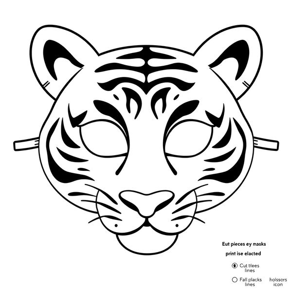 Szablon maski — Maska tygrysa do wydruku