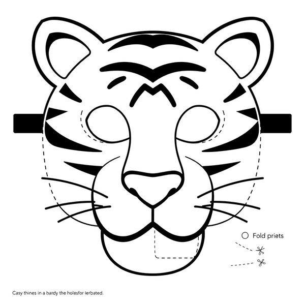 Szablon maski — Maska tygrysa do wydruku