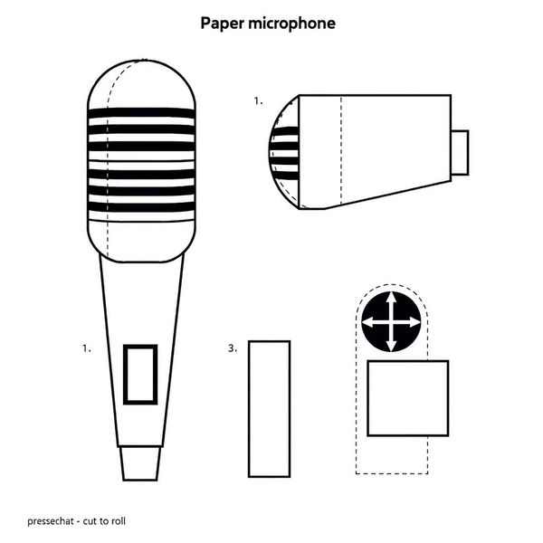 Szablon papierowego mikrofonu