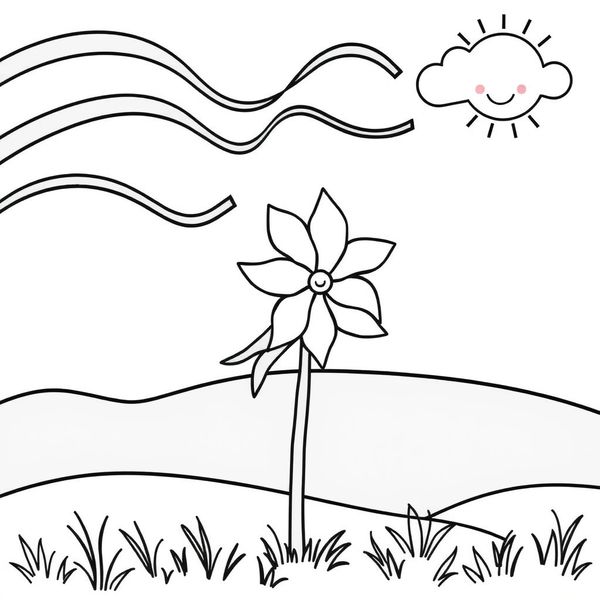 Kolorowanka — wstążki i wiatr