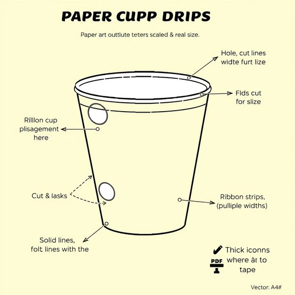 Szablon do wydruku — kubeczek i wstążki