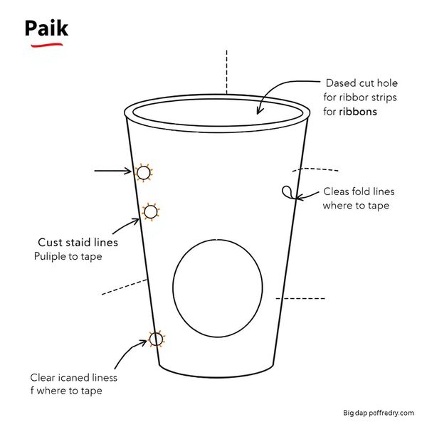 Szablon do wydruku — kubeczek i wstążki