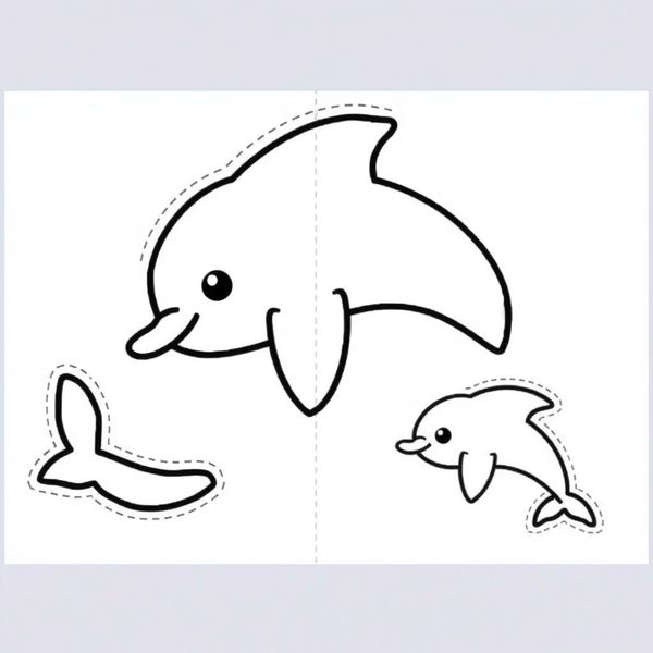 Szablon delfina do wycięcia