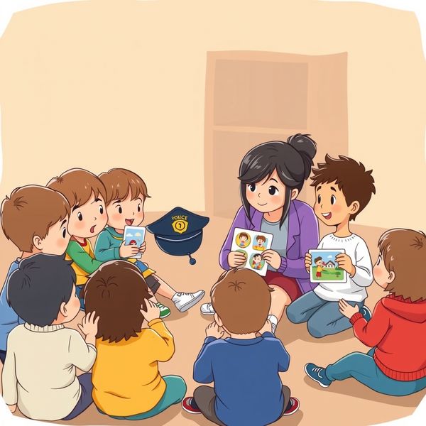 Ilustracja: nauczyciel prezentuje rekwizyty