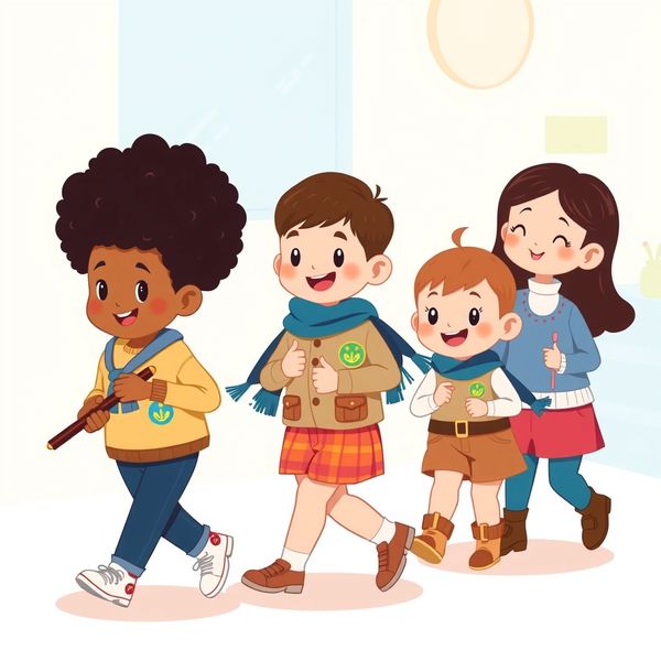 Plakat: Dzieci maszerują w patrolu