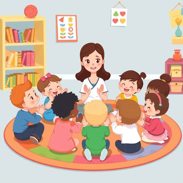 Krąg dzieci — ilustracja zabawy w kole