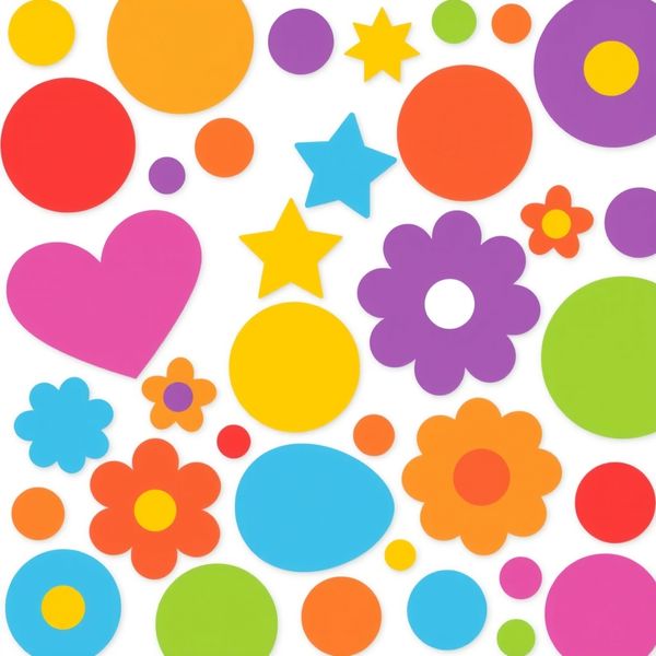 Arkusz z naklejkami: kolorowe kształty