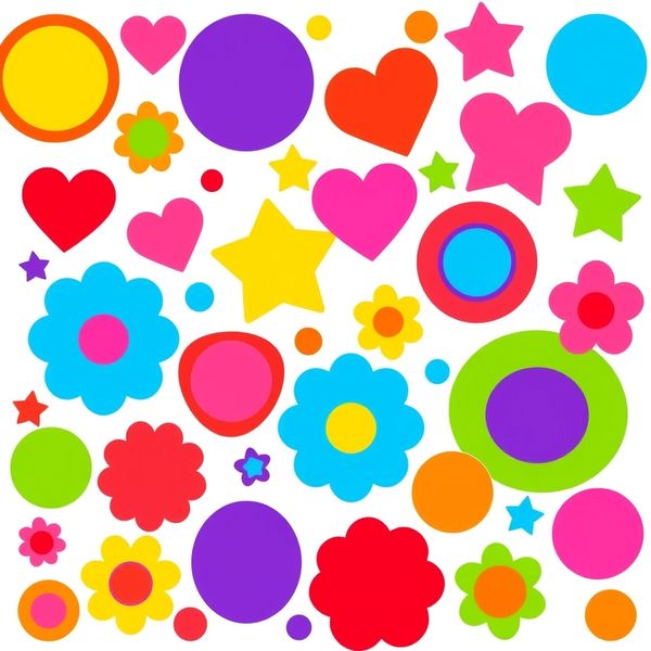 Arkusz z naklejkami: kolorowe kształty