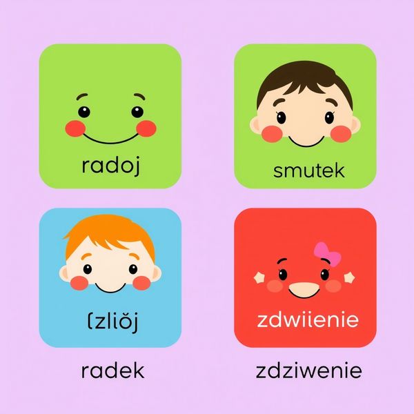 Karty emocji — buźki (zestaw do druku)