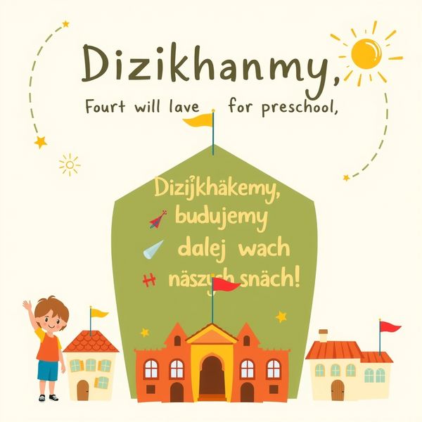 Mini-plakat pożegnalny z frazą