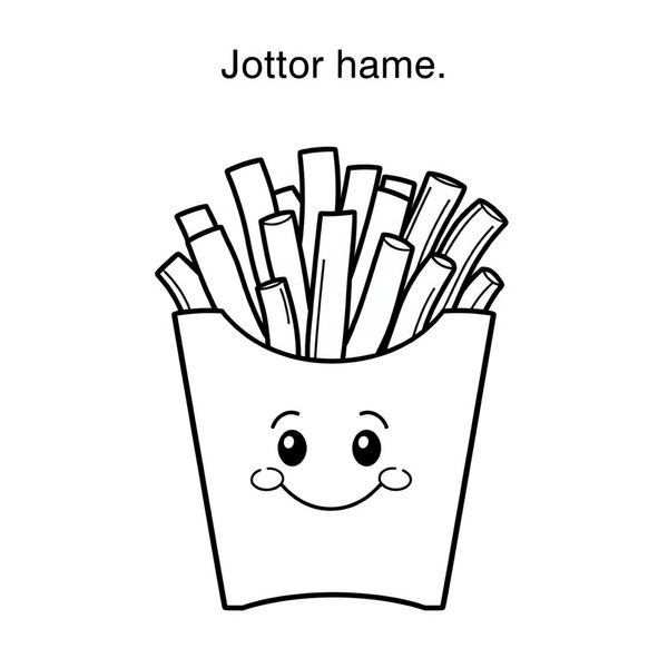 Kolorowanka: pudełko z frytkami (kontury)