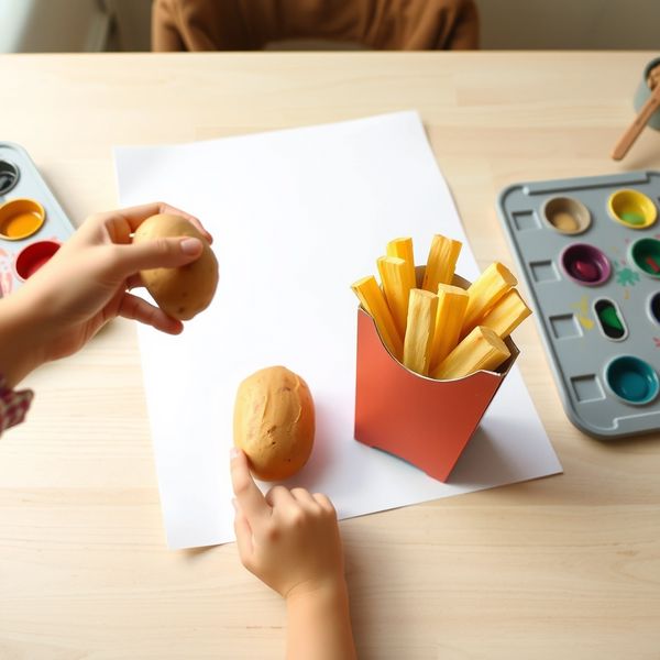 Prezentacja: ziemniak i pudełko z frytkami