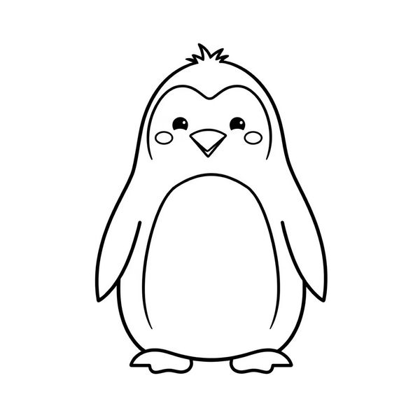 Kolorowanka: prosty pingwin do malowania