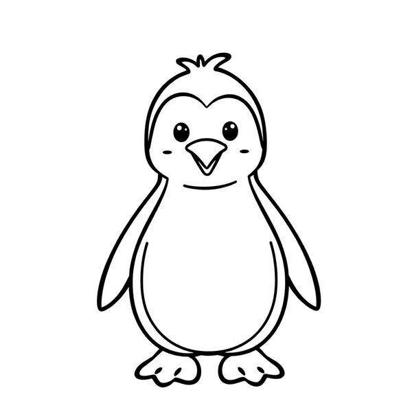 Kolorowanka: prosty pingwin do malowania