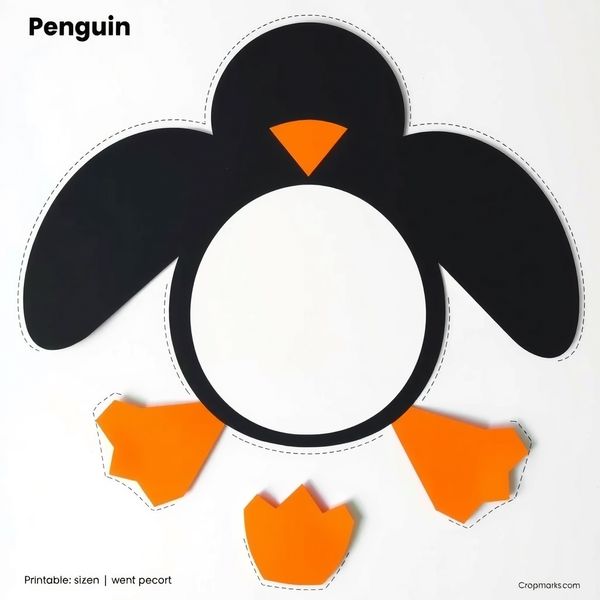 Szablony do pracy plastycznej (elementy pingwinka)