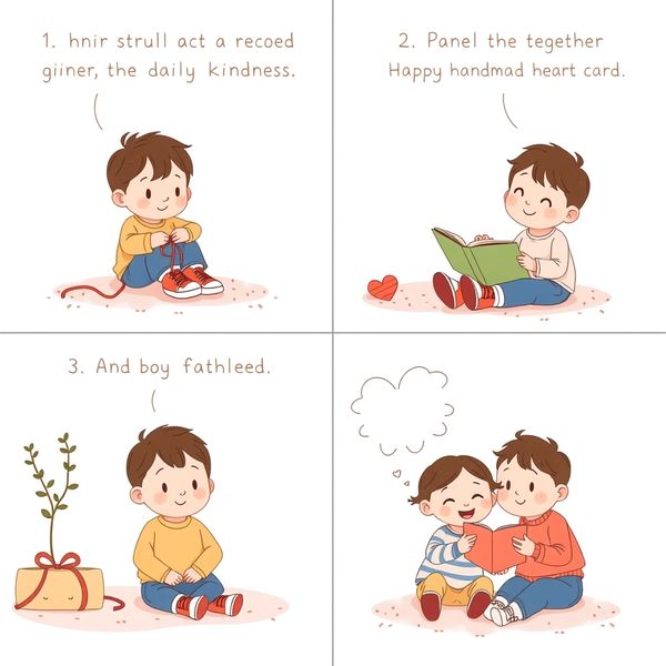 Ilustrowana mini-opowieść — 4-panelowa historyjka o życzliwości