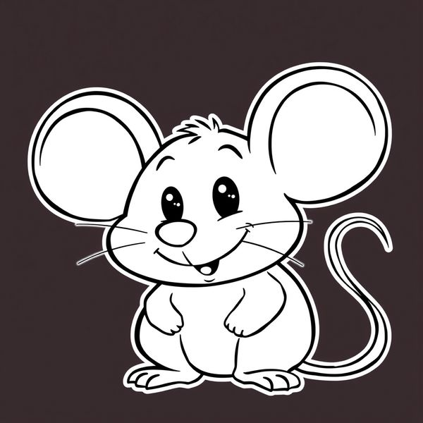 Kolorowanka — sylwetka myszki