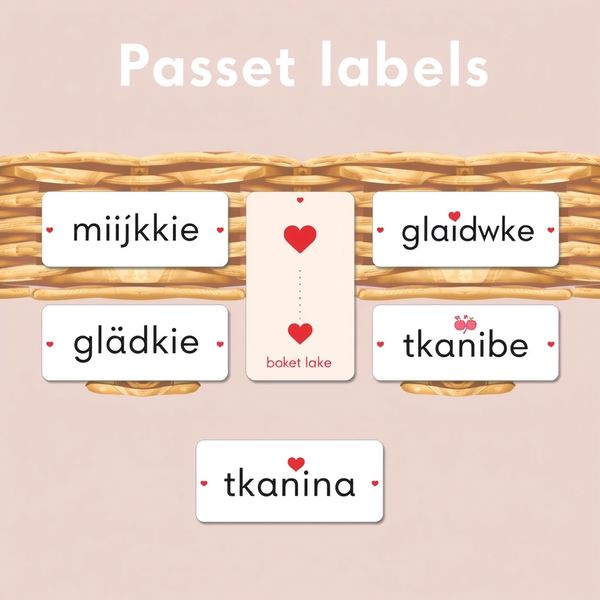 Etykiety koszyków — Faktury serduszek